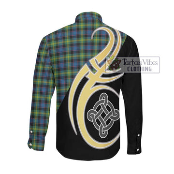 Watson Ancient Tartan Long Sleeve Button Shirt with Family Crest and Celtic Symbol Style