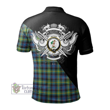 Watson Ancient Tartan Polo Shirt with Family Crest and Military Logo Style