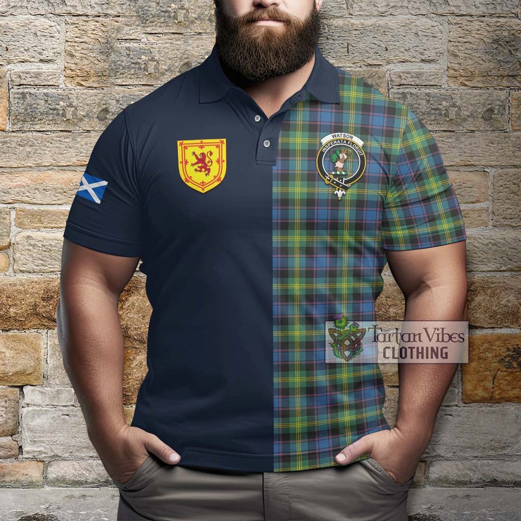 Tartan Vibes Clothing Watson Ancient Tartan Polo Shirt with Scottish Lion Royal Arm Half Style