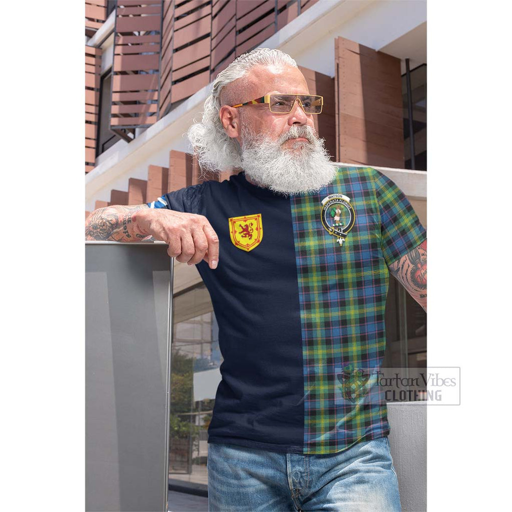 Tartan Vibes Clothing Watson Ancient Tartan Cotton T-shirt with Scottish Lion Royal Arm Half Style