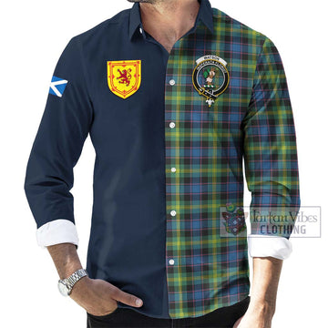 Watson Ancient Tartan Long Sleeve Button Shirt Alba with Scottish Lion Royal Arm Half Style