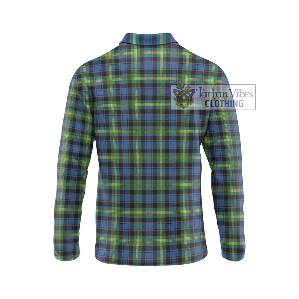 Watson Ancient Tartan Long Sleeve Polo Shirt with Family Crest DNA In Me Style - Tartanvibesclothing Shop