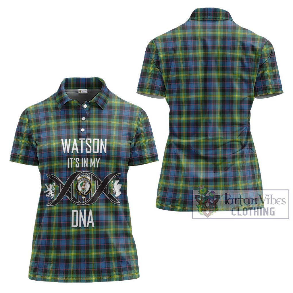 Watson Ancient Tartan Women's Polo Shirt with Family Crest DNA In Me Style - Tartanvibesclothing Shop