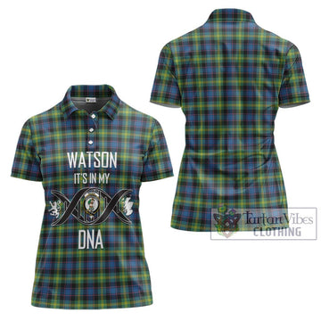 Watson Ancient Tartan Women's Polo Shirt with Family Crest DNA In Me Style