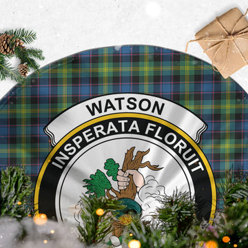 Watson Ancient Tartan Christmas Tree Skirt with Family Crest