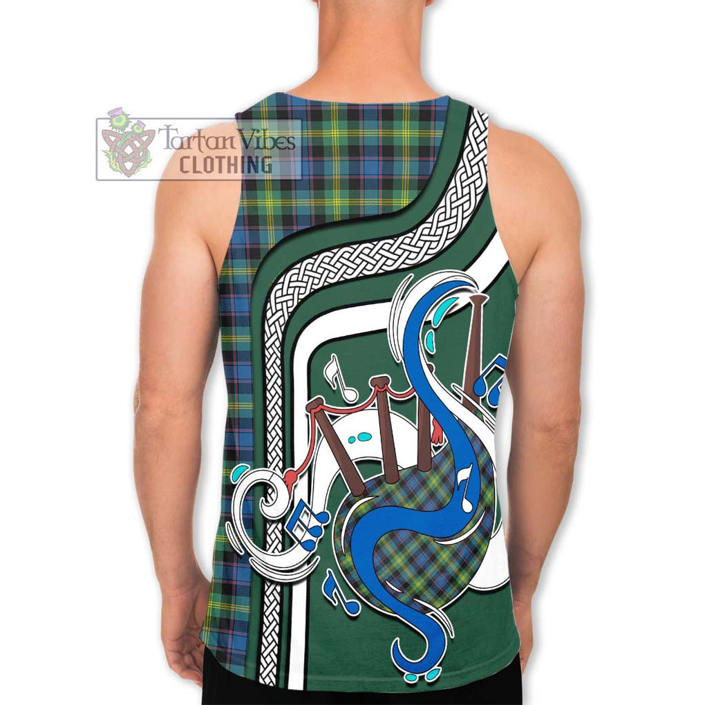 Watson Ancient Tartan Men's Tank Top with Epic Bagpipe Style - Tartanvibesclothing Shop