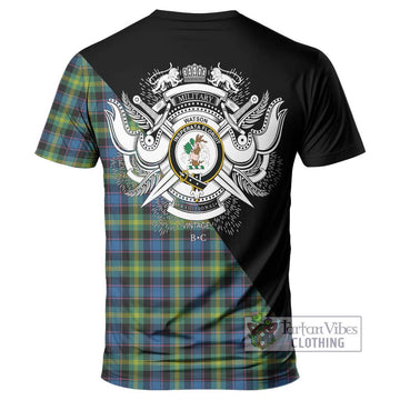 Watson Ancient Tartan T-Shirt with Family Crest and Military Logo Style