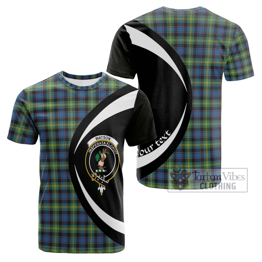 Tartan Vibes Clothing Watson Ancient Tartan Cotton T-shirt with Family Crest Circle Style