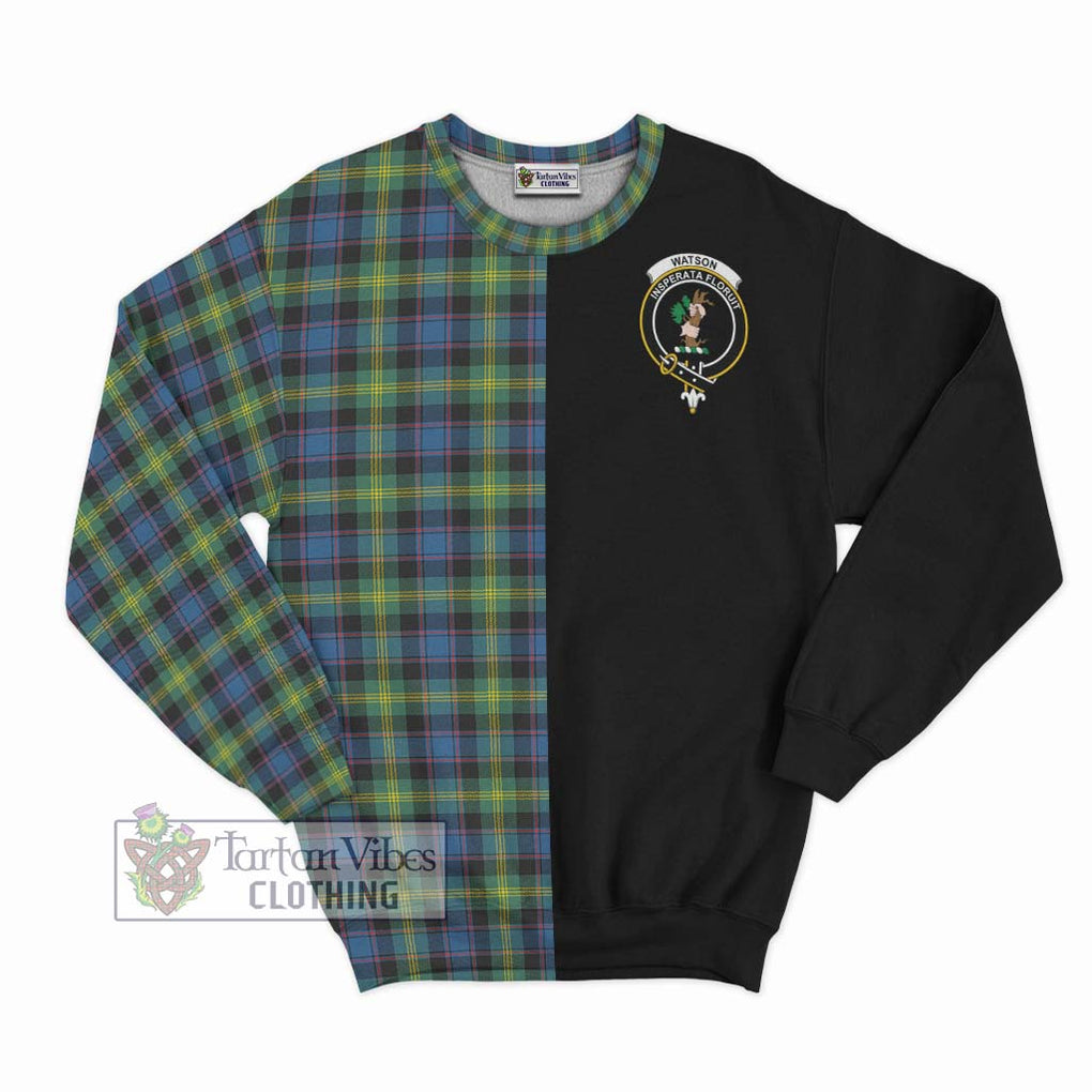 Watson Ancient Tartan Sweatshirt with Family Crest and Half Of Me Style - Tartanvibesclothing Shop