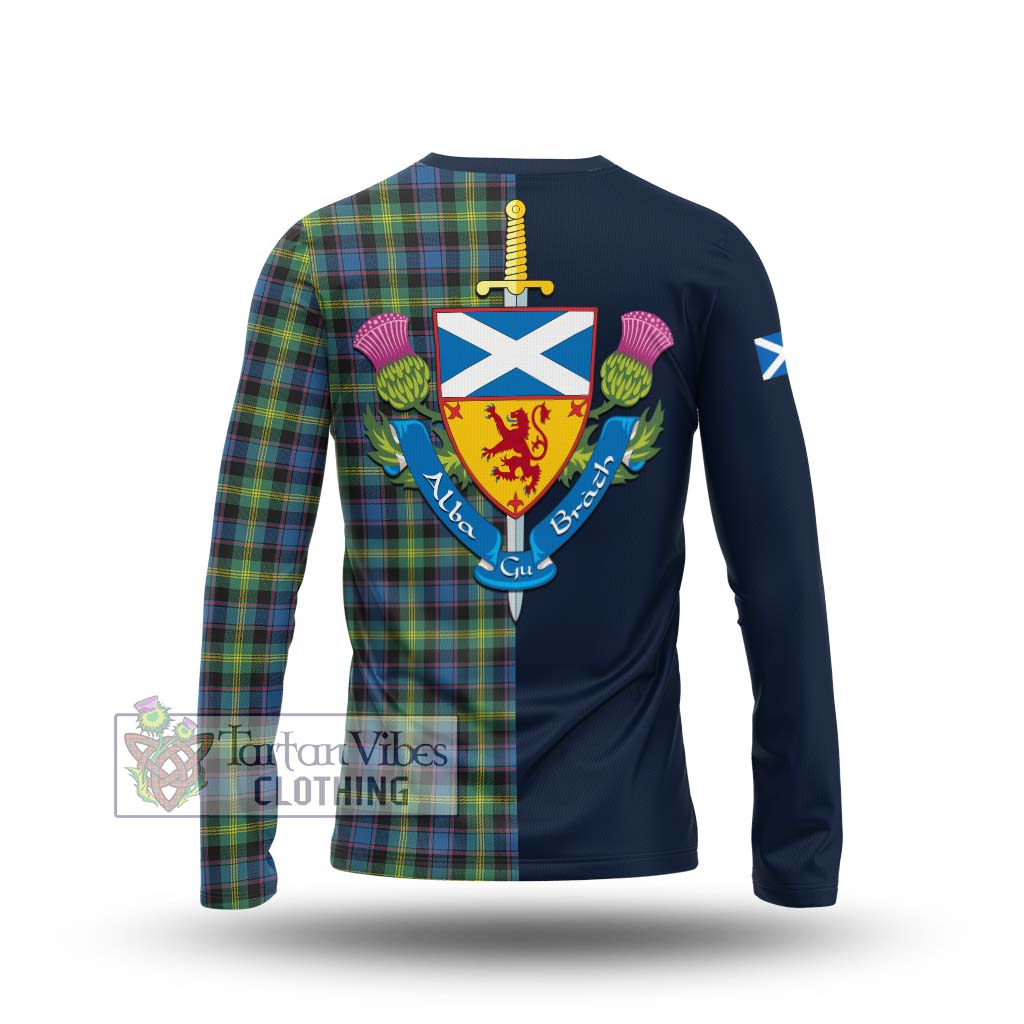 Tartan Vibes Clothing Watson Ancient Tartan Long Sleeve T-Shirt with Scottish Lion Royal Arm Half Style