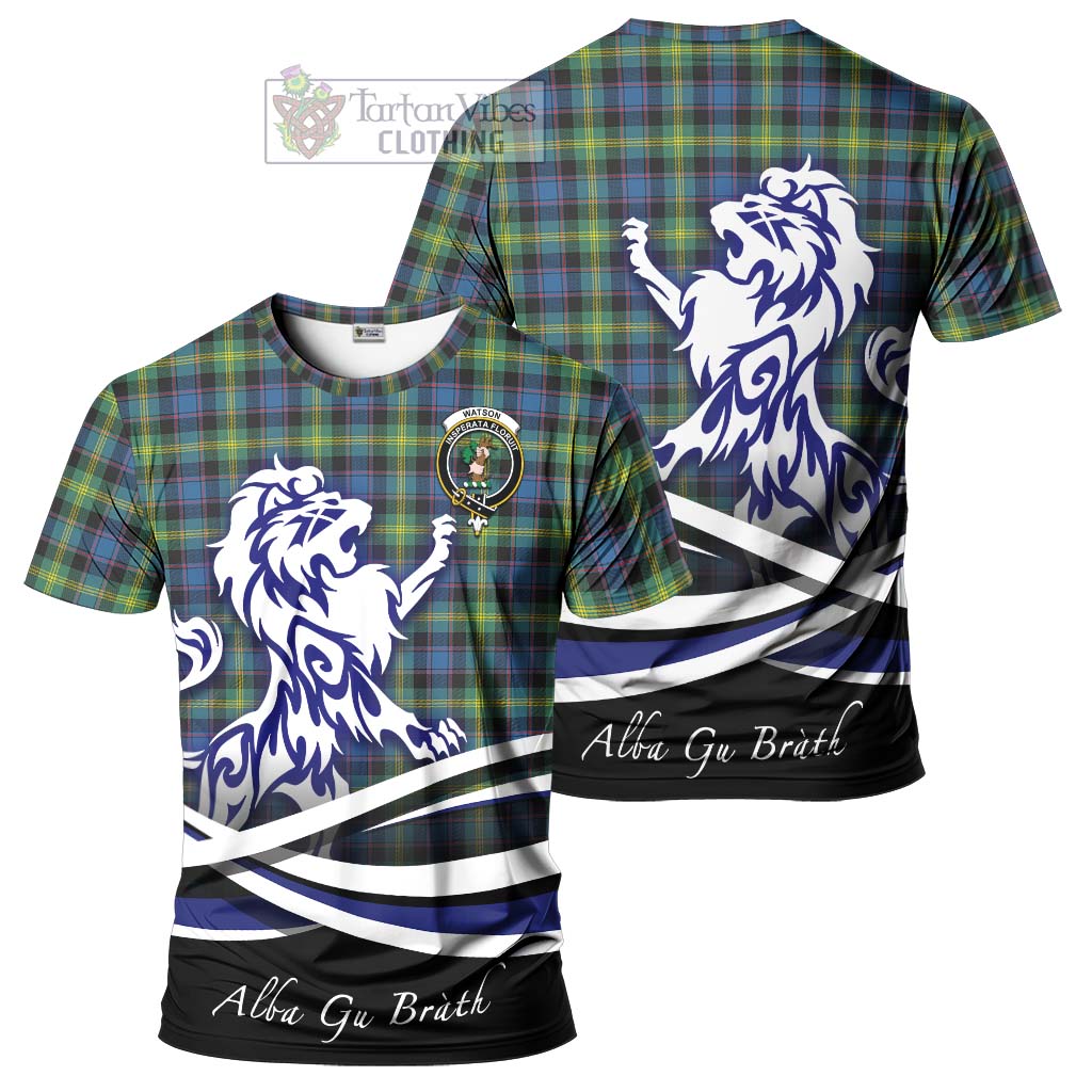 Tartan Vibes Clothing Watson Ancient Tartan Cotton T-shirt with Alba Gu Brath Regal Lion Emblem