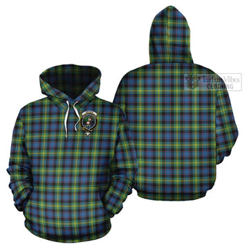 Watson Ancient Tartan Cotton Hoodie with Family Crest