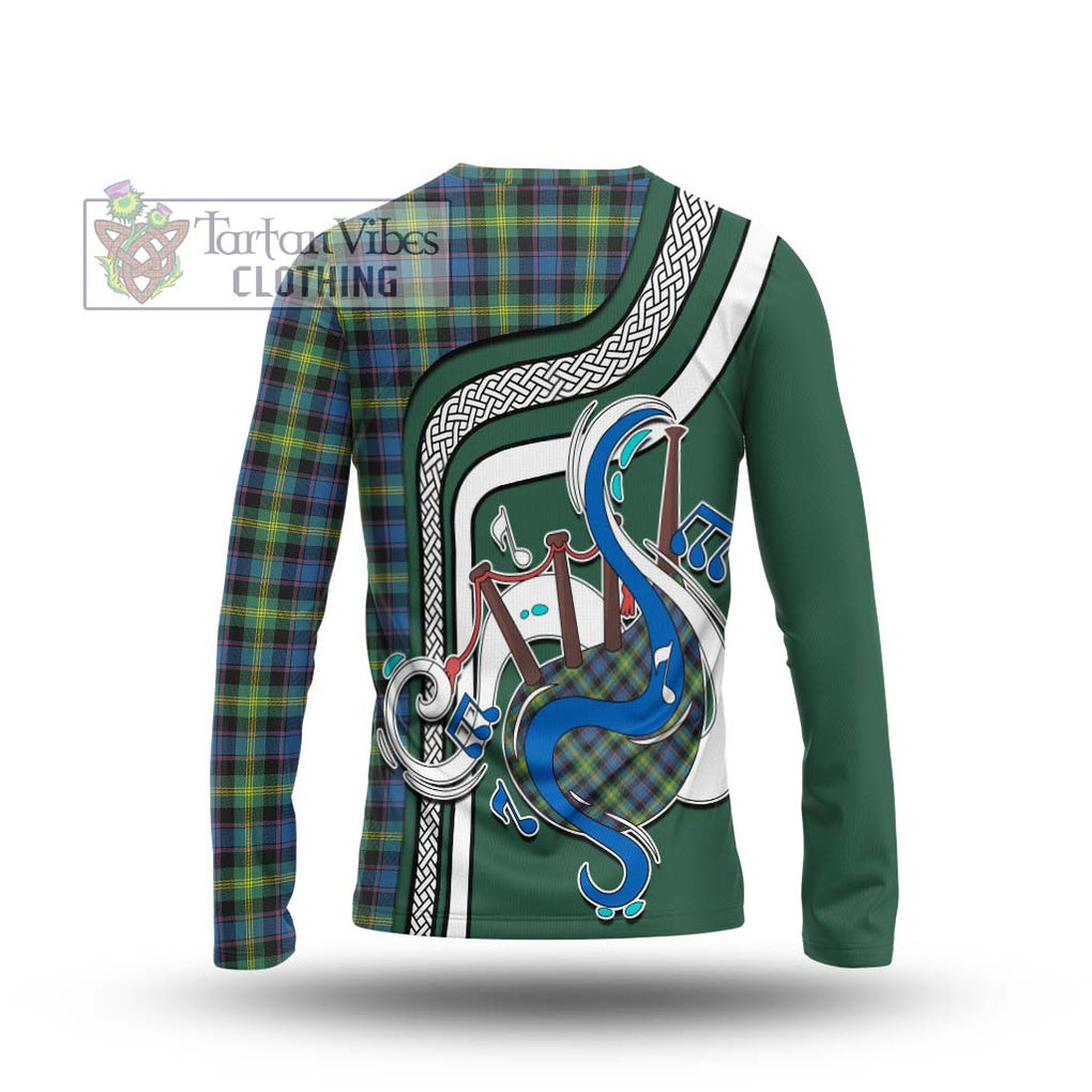 Tartan Vibes Clothing Watson Ancient Tartan Long Sleeve T-Shirt with Epic Bagpipe Style