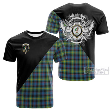 Watson Ancient Tartan Cotton T-shirt with Family Crest and Military Logo Style