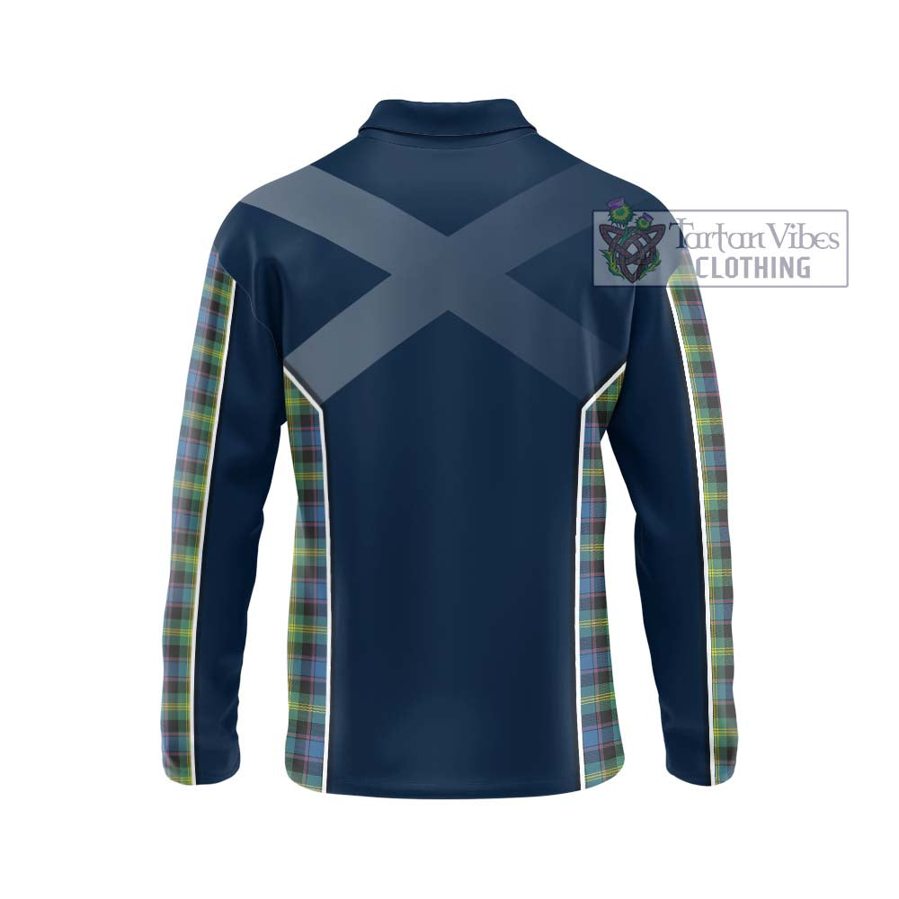 Watson Ancient Tartan Long Sleeve Polo Shirt with Family Crest and Lion Rampant Vibes Sport Style - Tartan Vibes Clothing