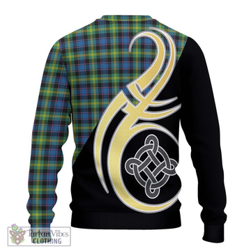 Watson Ancient Tartan Ugly Sweater with Family Crest and Celtic Symbol Style