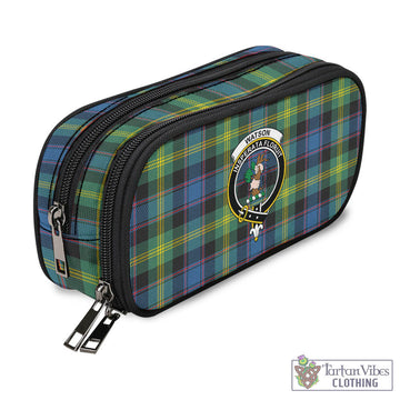 Watson Ancient Tartan Pen and Pencil Case with Family Crest