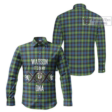 Watson Ancient Tartan Long Sleeve Button Shirt with Family Crest DNA In Me Style