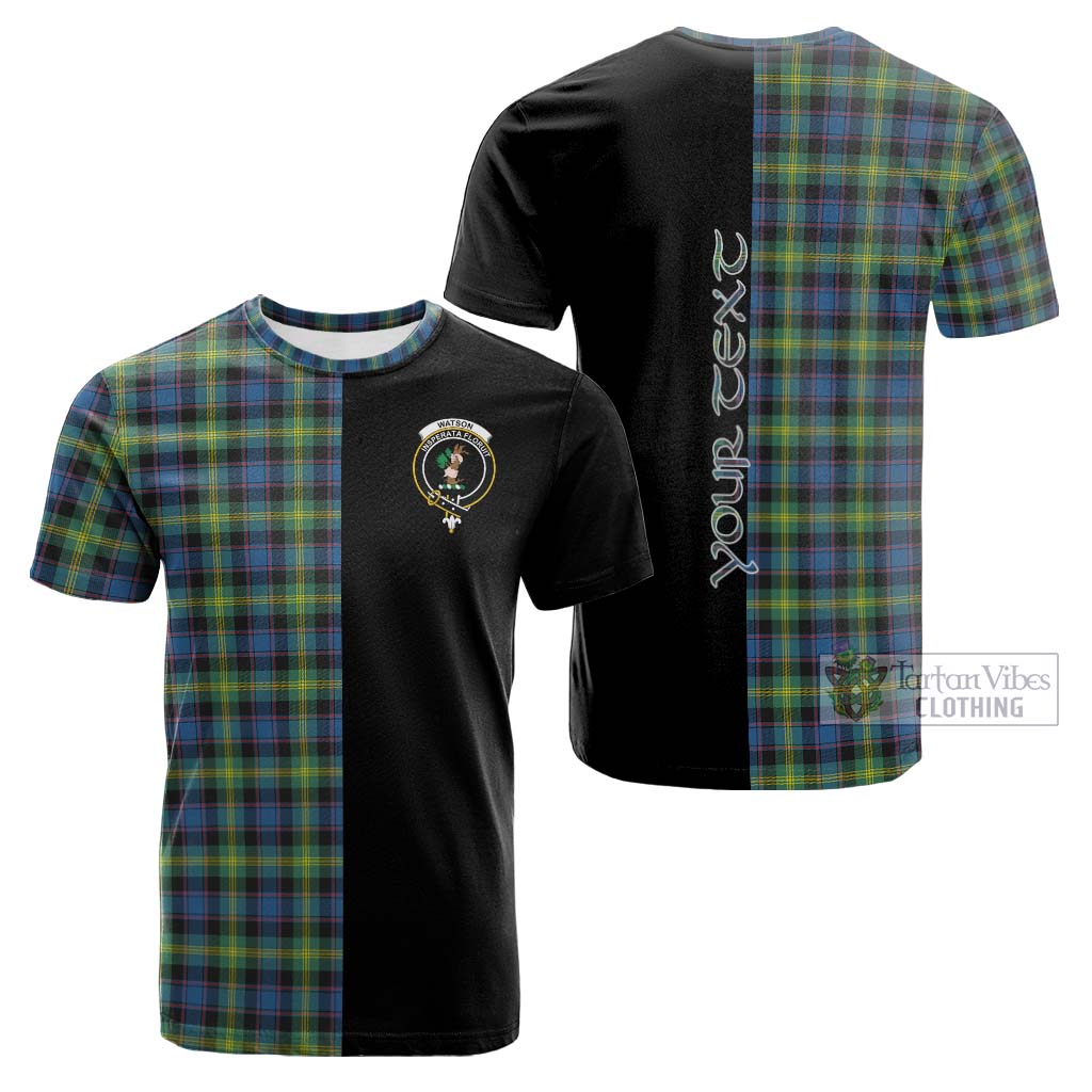 Tartan Vibes Clothing Watson Ancient Tartan Cotton T-shirt with Family Crest and Half Of Me Style