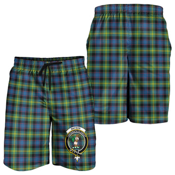 Watson Ancient Tartan Mens Shorts with Family Crest
