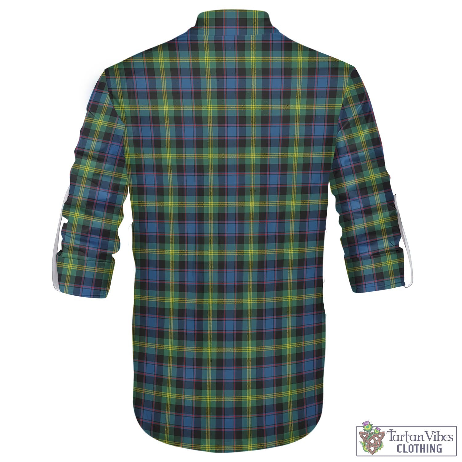 Tartan Vibes Clothing Watson Ancient Tartan Men's Scottish Traditional Jacobite Ghillie Kilt Shirt with Family Crest