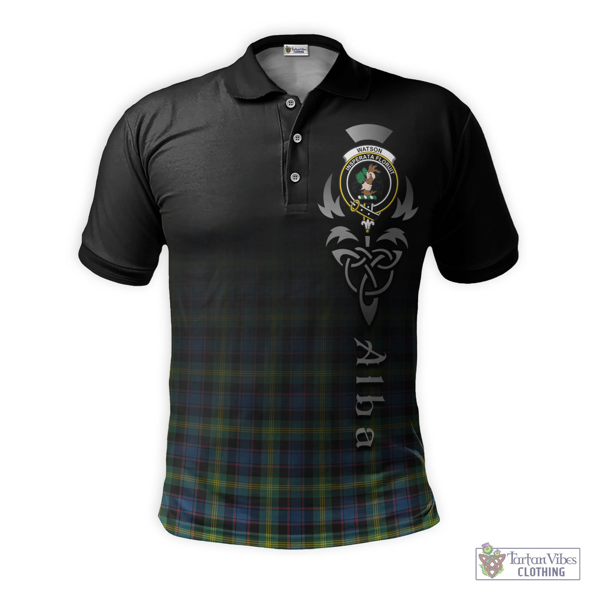 Tartan Vibes Clothing Watson Ancient Tartan Polo Shirt Featuring Alba Gu Brath Family Crest Celtic Inspired