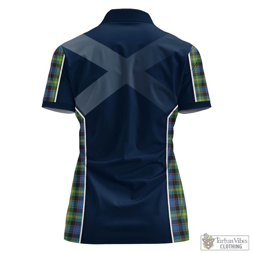 Tartan Vibes Clothing Watson Ancient Tartan Women's Polo Shirt with Family Crest and Scottish Thistle Vibes Sport Style