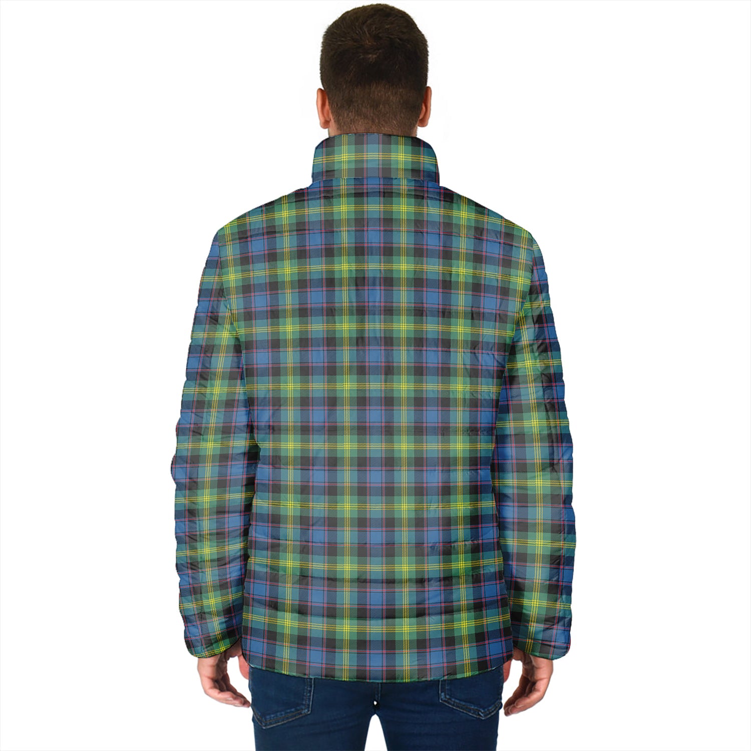 Watson Ancient Tartan Padded Jacket with Family Crest - Tartan Vibes Clothing