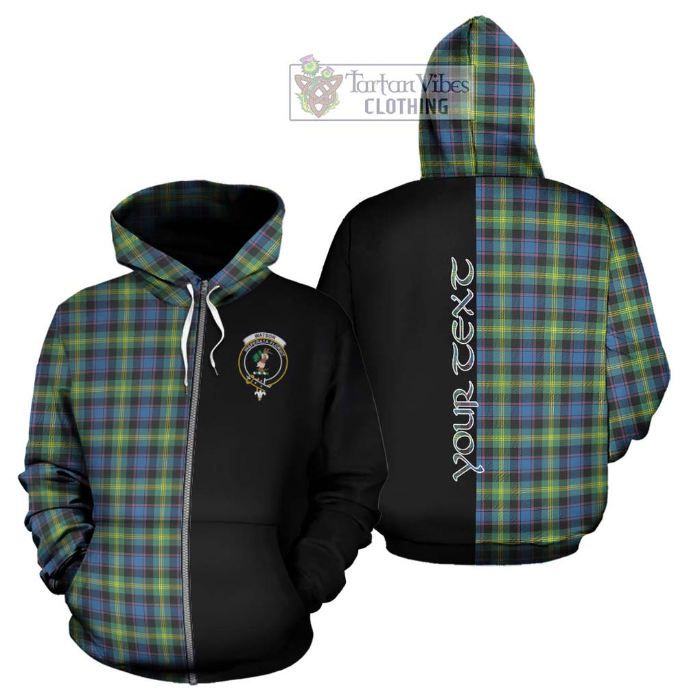 Watson Ancient Tartan Hoodie with Family Crest and Half Of Me Style - Tartanvibesclothing Shop