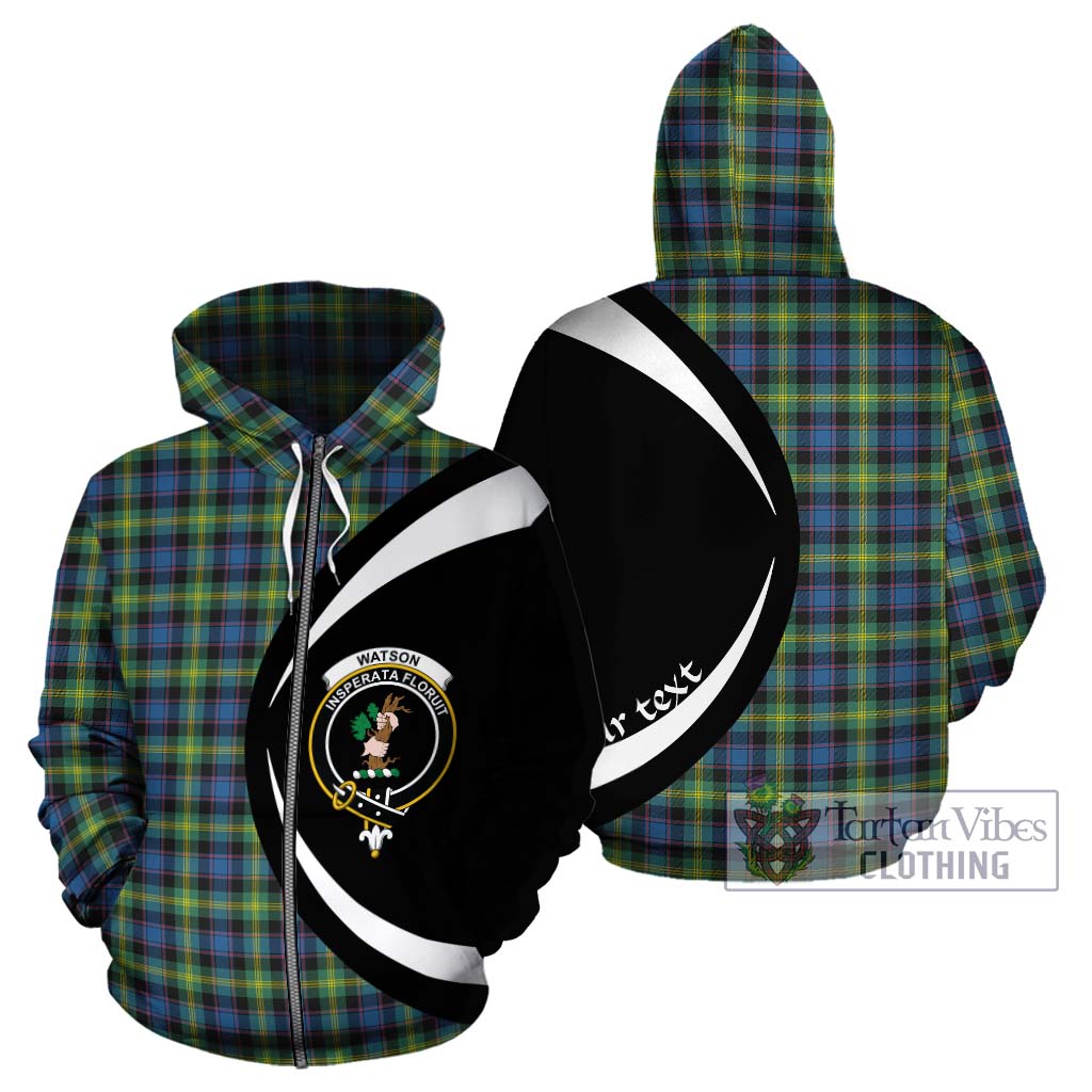 Watson Ancient Tartan Hoodie with Family Crest Circle Style - Tartan Vibes Clothing