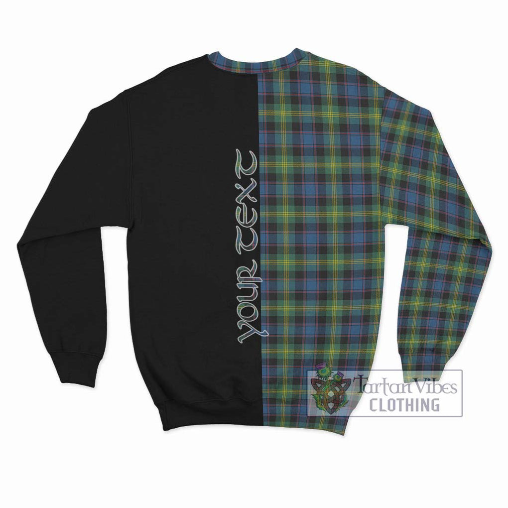 Watson Ancient Tartan Sweatshirt with Family Crest and Half Of Me Style - Tartanvibesclothing Shop