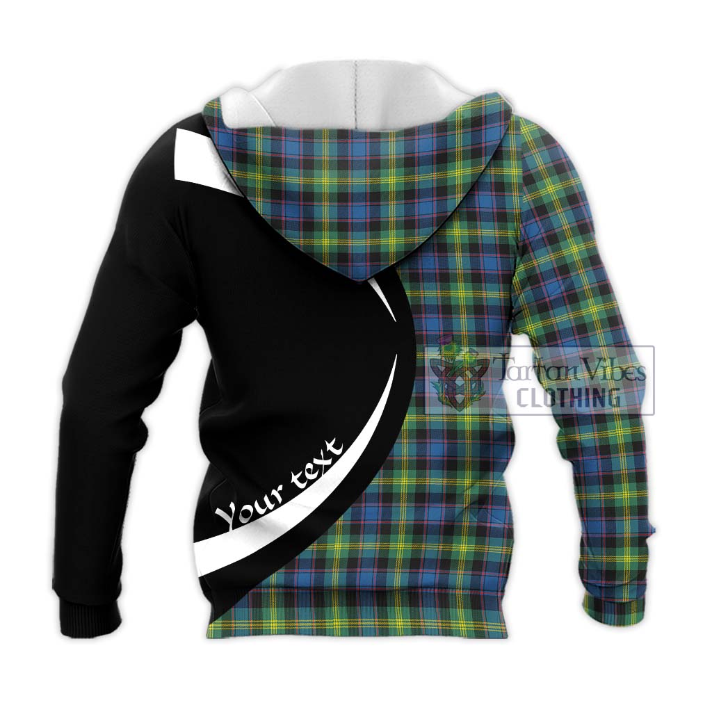 Watson Ancient Tartan Knitted Hoodie with Family Crest Circle Style - Tartan Vibes Clothing