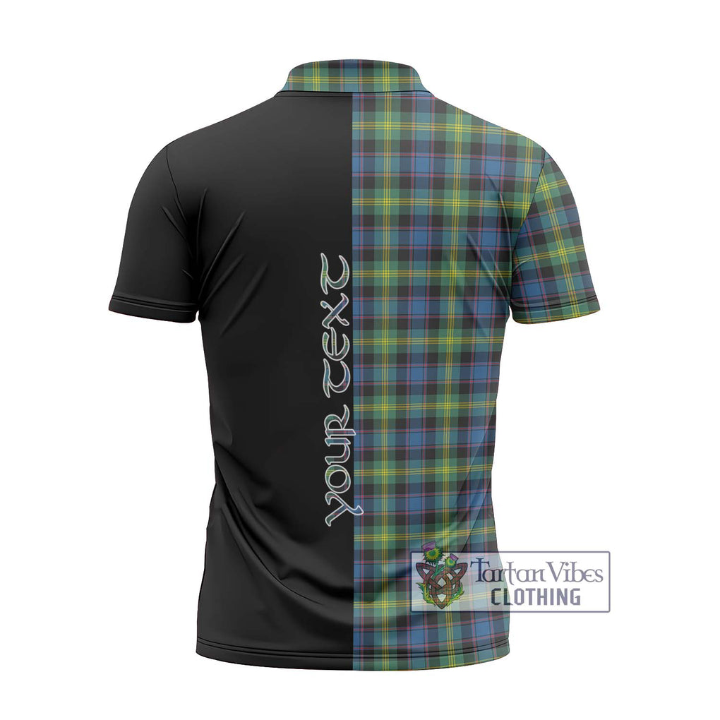 Watson Ancient Tartan Zipper Polo Shirt with Family Crest and Half Of Me Style - Tartanvibesclothing Shop