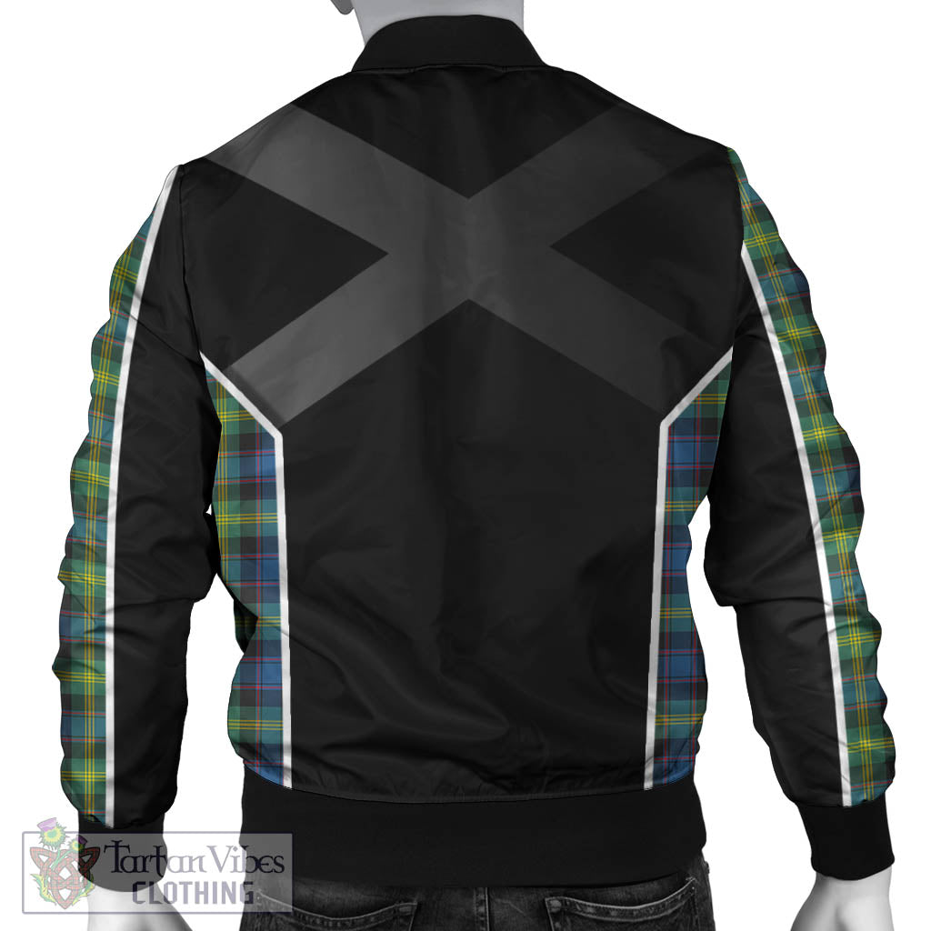 Tartan Vibes Clothing Watson Ancient Tartan Bomber Jacket with Family Crest and Scottish Thistle Vibes Sport Style