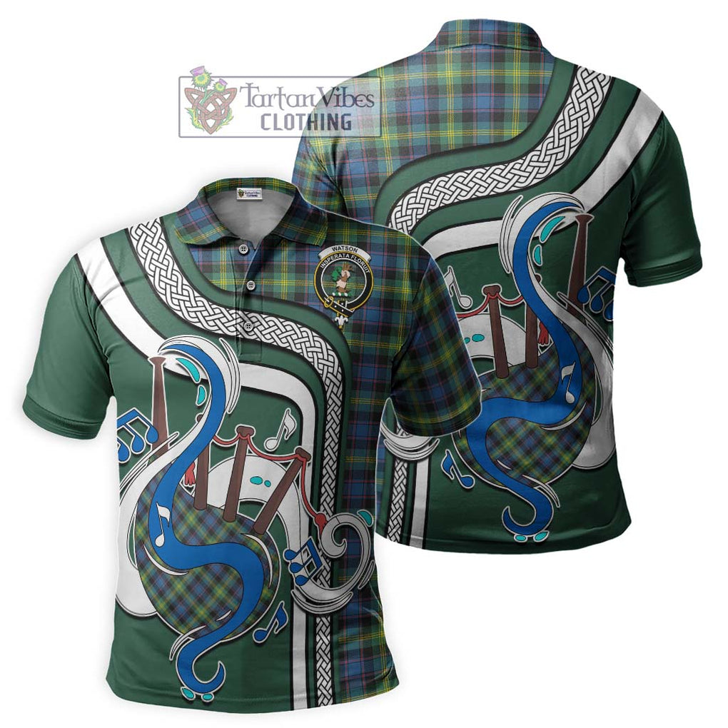 Tartan Vibes Clothing Watson Ancient Tartan Polo Shirt with Epic Bagpipe Style