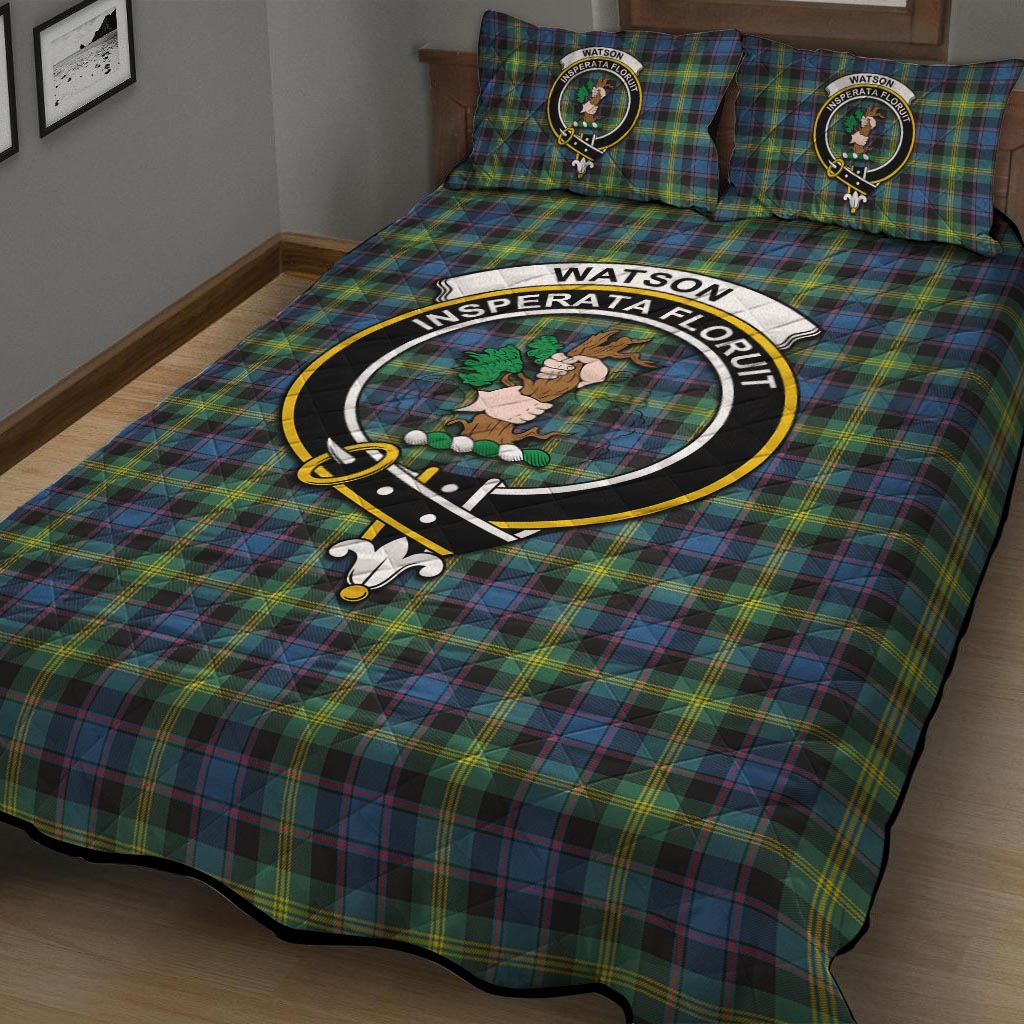 Watson Ancient Tartan Quilt Bed Set with Family Crest