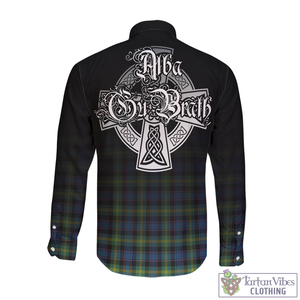 Tartan Vibes Clothing Watson Ancient Tartan Long Sleeve Button Up Featuring Alba Gu Brath Family Crest Celtic Inspired