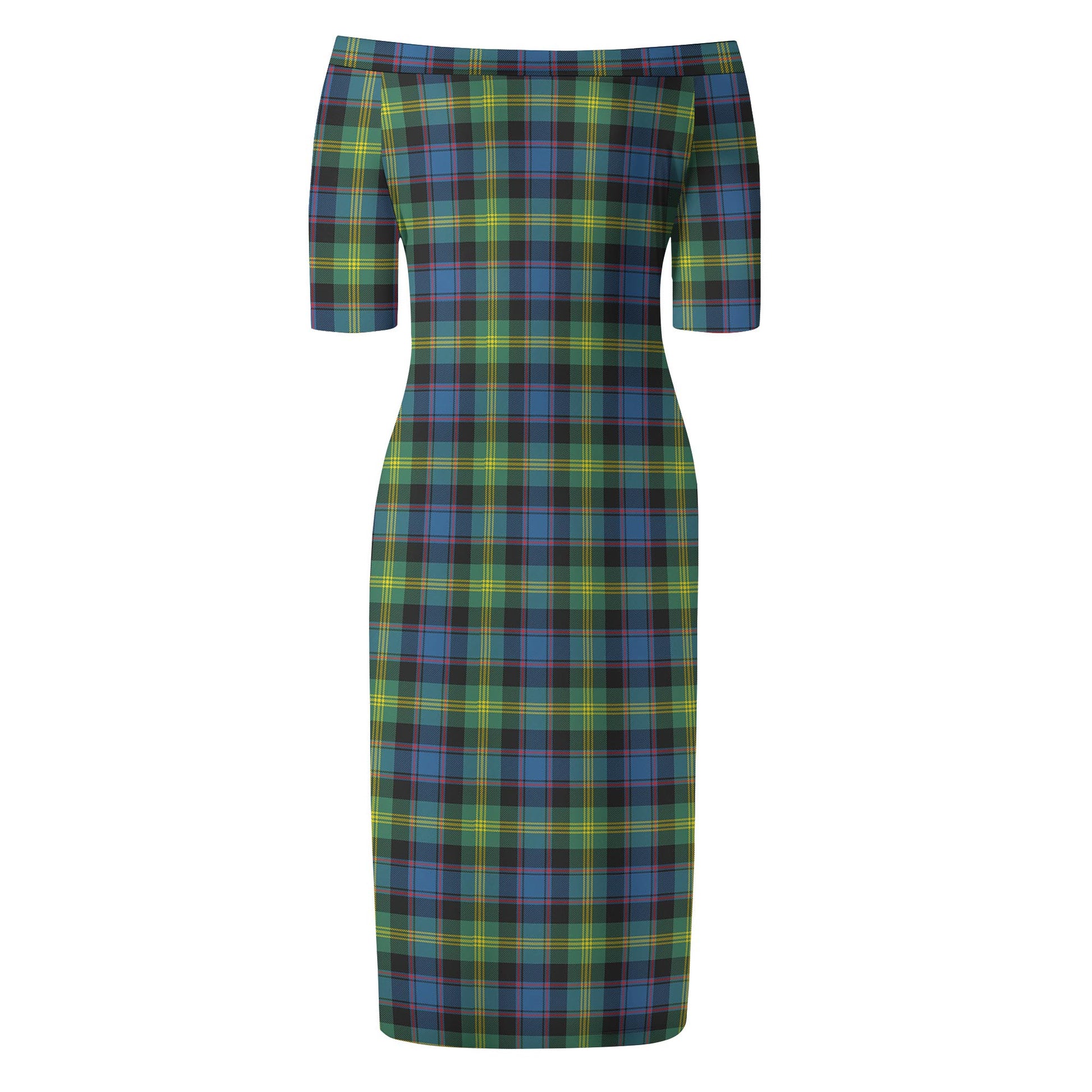 Watson Ancient Tartan Off Shoulder Lady Dress - Tartanvibesclothing