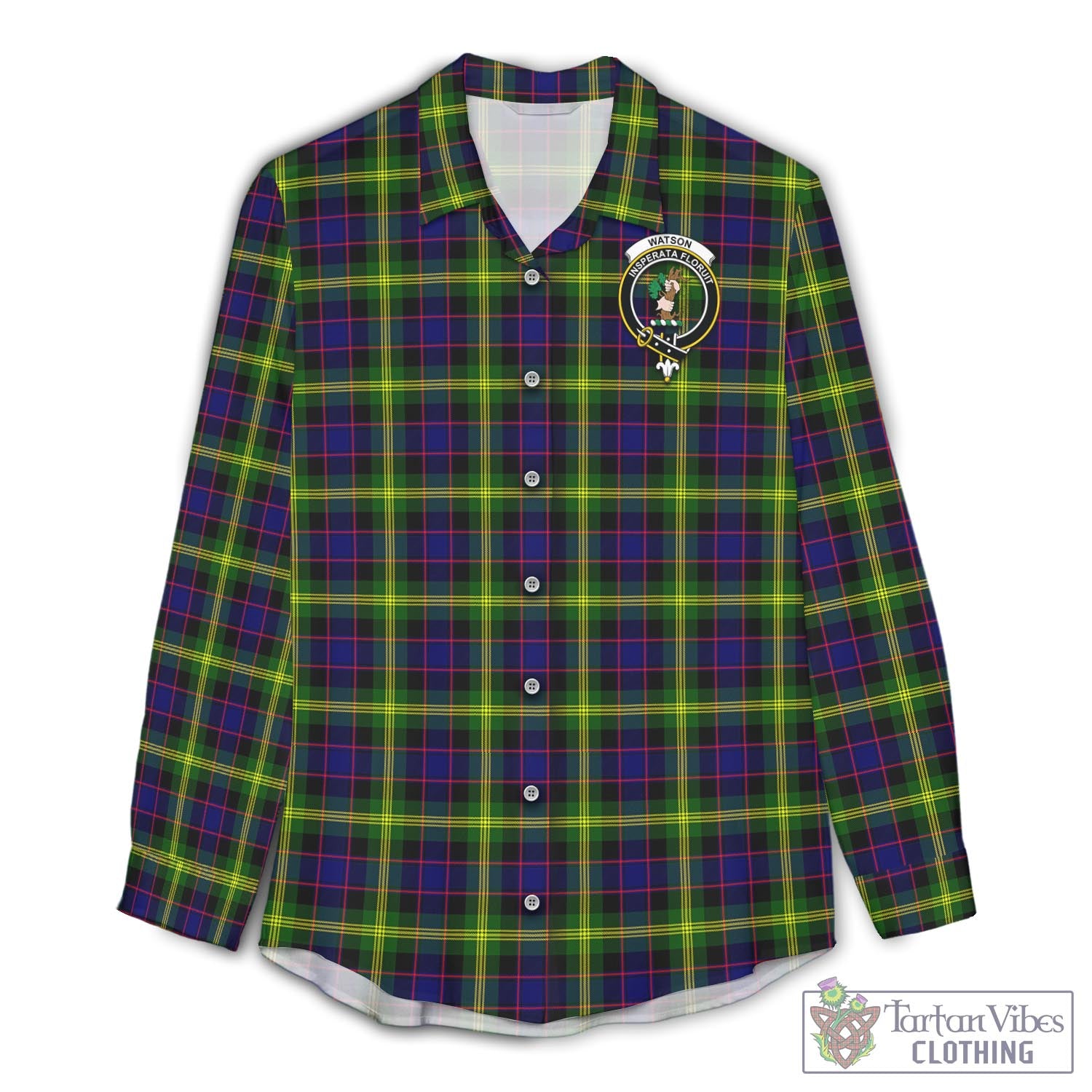 Tartan Vibes Clothing Watson Modern Tartan Womens Casual Shirt with Family Crest