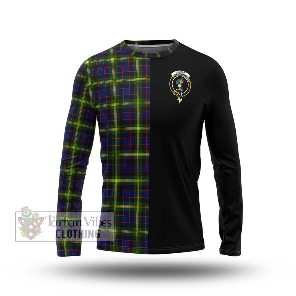 Watson Modern Tartan Long Sleeve T-Shirt with Family Crest and Half Of Me Style Unisex - Tartanvibesclothing Shop