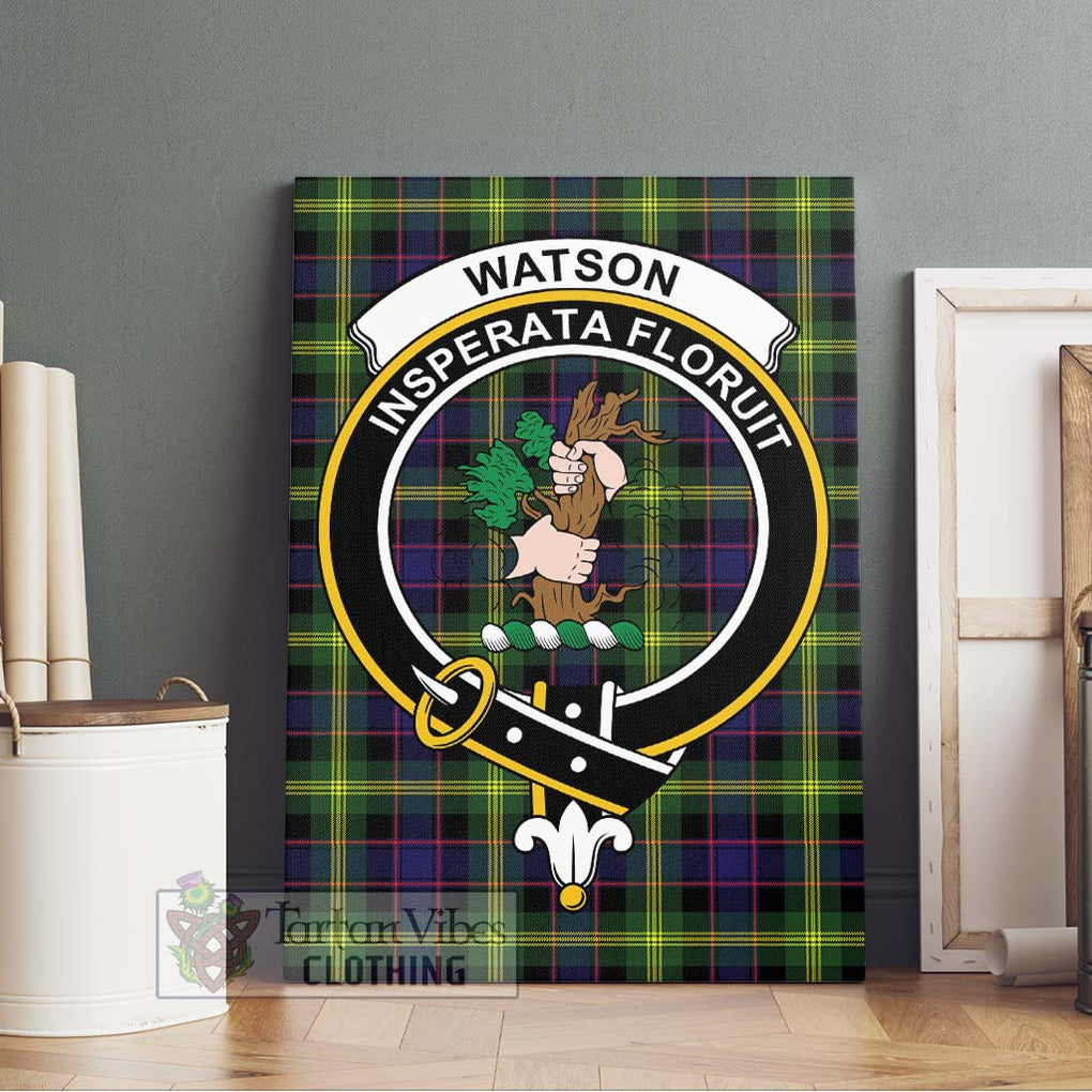 Watson Modern Tartan Canvas Print Wall Art with Family Crest Without Frame - Tartan Vibes Clothing