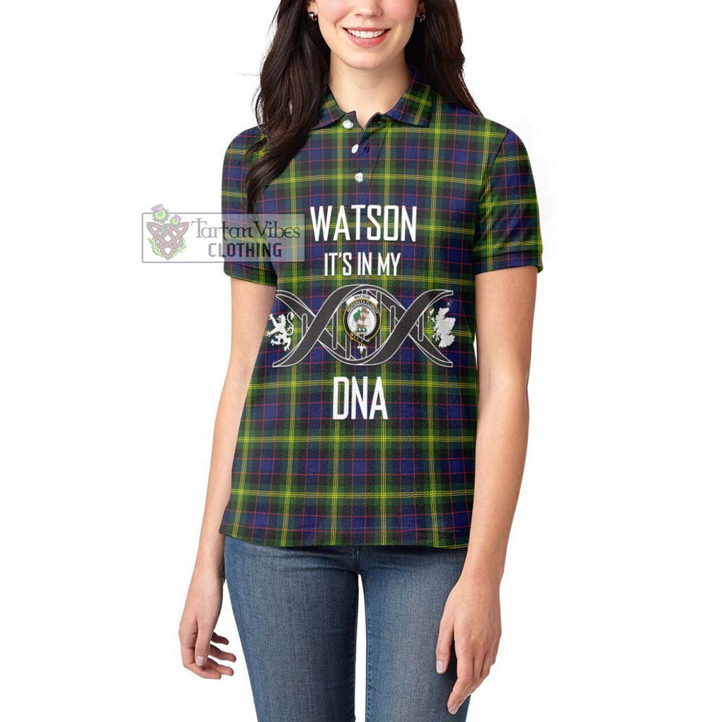 Watson Modern Tartan Women's Polo Shirt with Family Crest DNA In Me Style Women - Tartanvibesclothing Shop