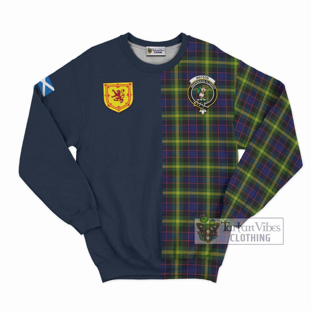 Tartan Vibes Clothing Watson Modern Tartan Sweatshirt with Scottish Lion Royal Arm Half Style