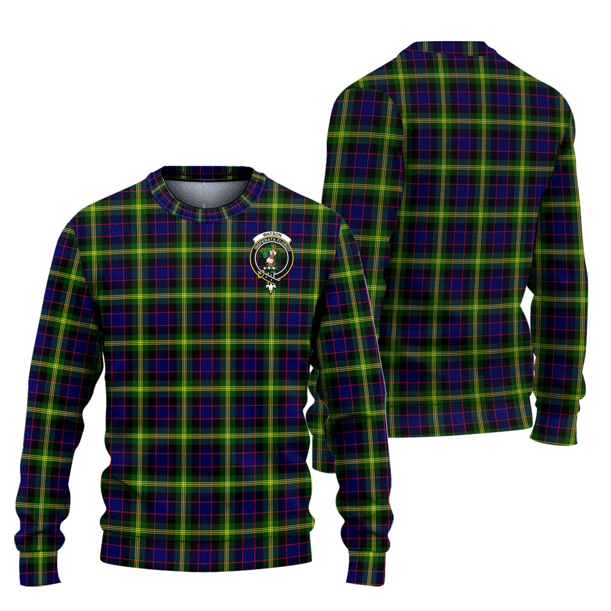 Watson Modern Tartan Knitted Sweater with Family Crest Unisex - Tartanvibesclothing