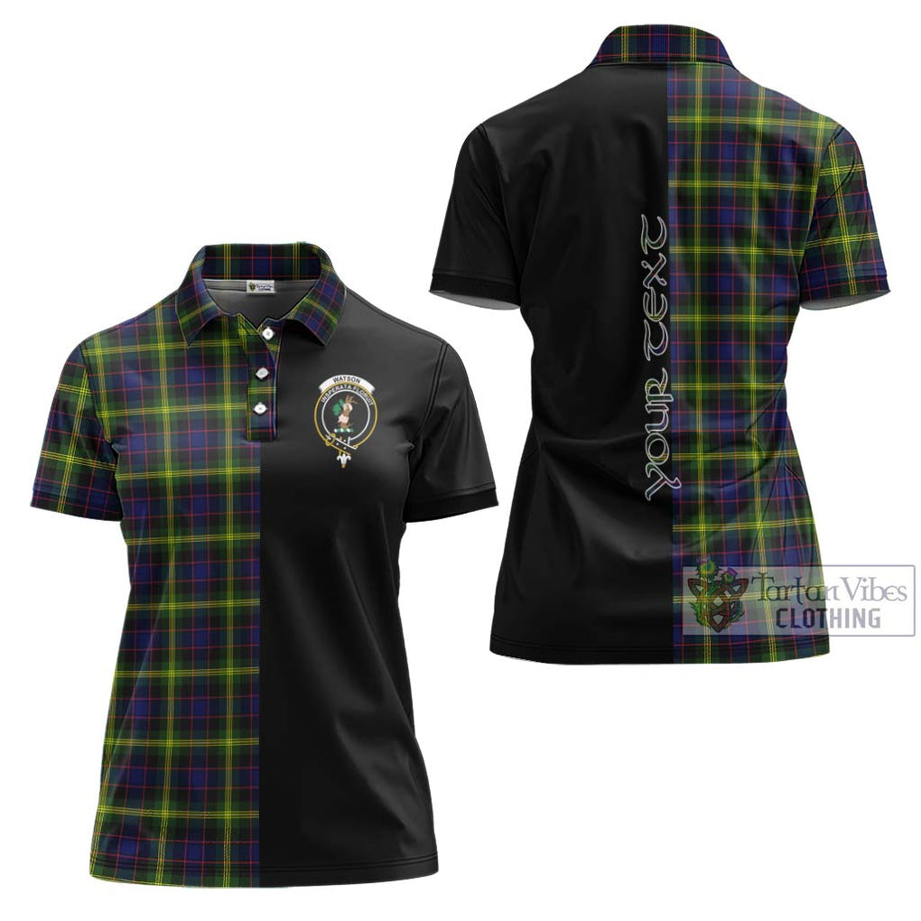 Watson Modern Tartan Women's Polo Shirt with Family Crest and Half Of Me Style Women - Tartanvibesclothing Shop