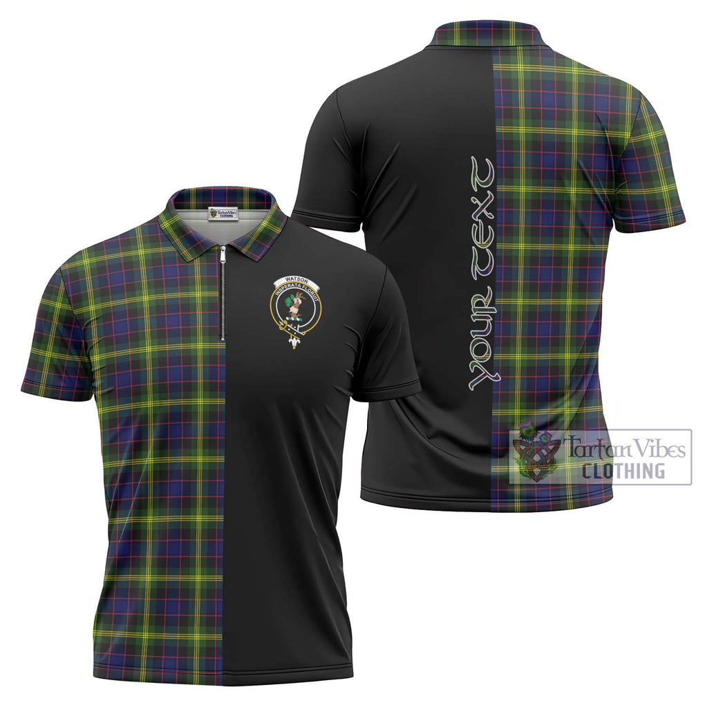 Watson Modern Tartan Zipper Polo Shirt with Family Crest and Half Of Me Style Unisex - Tartanvibesclothing Shop