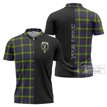 Watson Modern Tartan Zipper Polo Shirt with Family Crest and Half Of Me Style