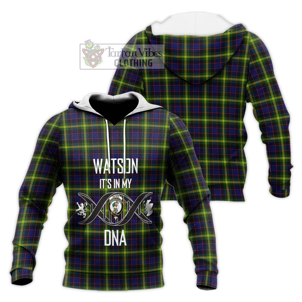 Watson Modern Tartan Knitted Hoodie with Family Crest DNA In Me Style Unisex Knitted Pullover Hoodie - Tartanvibesclothing Shop