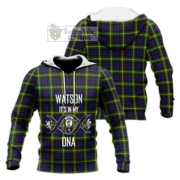 Watson Modern Tartan Knitted Hoodie with Family Crest DNA In Me Style