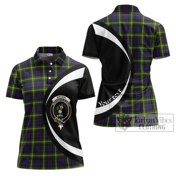 Watson Modern Tartan Women's Polo Shirt with Family Crest Circle Style